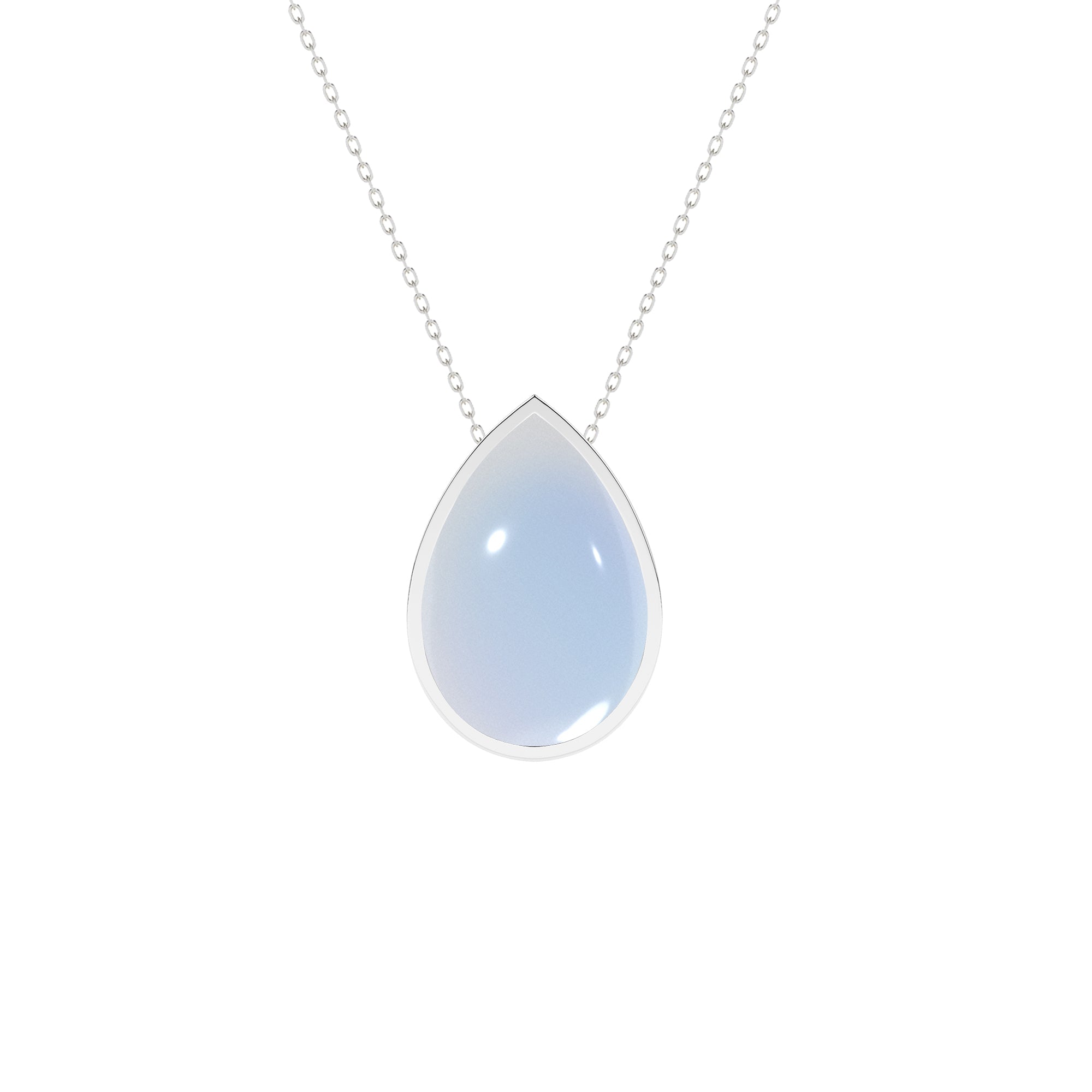 natural rainbow-moonstone pear shape pendant necklace