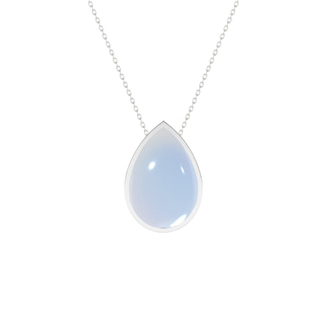 natural rainbow-moonstone pear shape pendant necklace