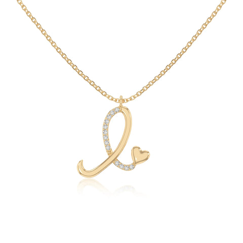 moissanite Initials necklaces in yellow gold vermeil 