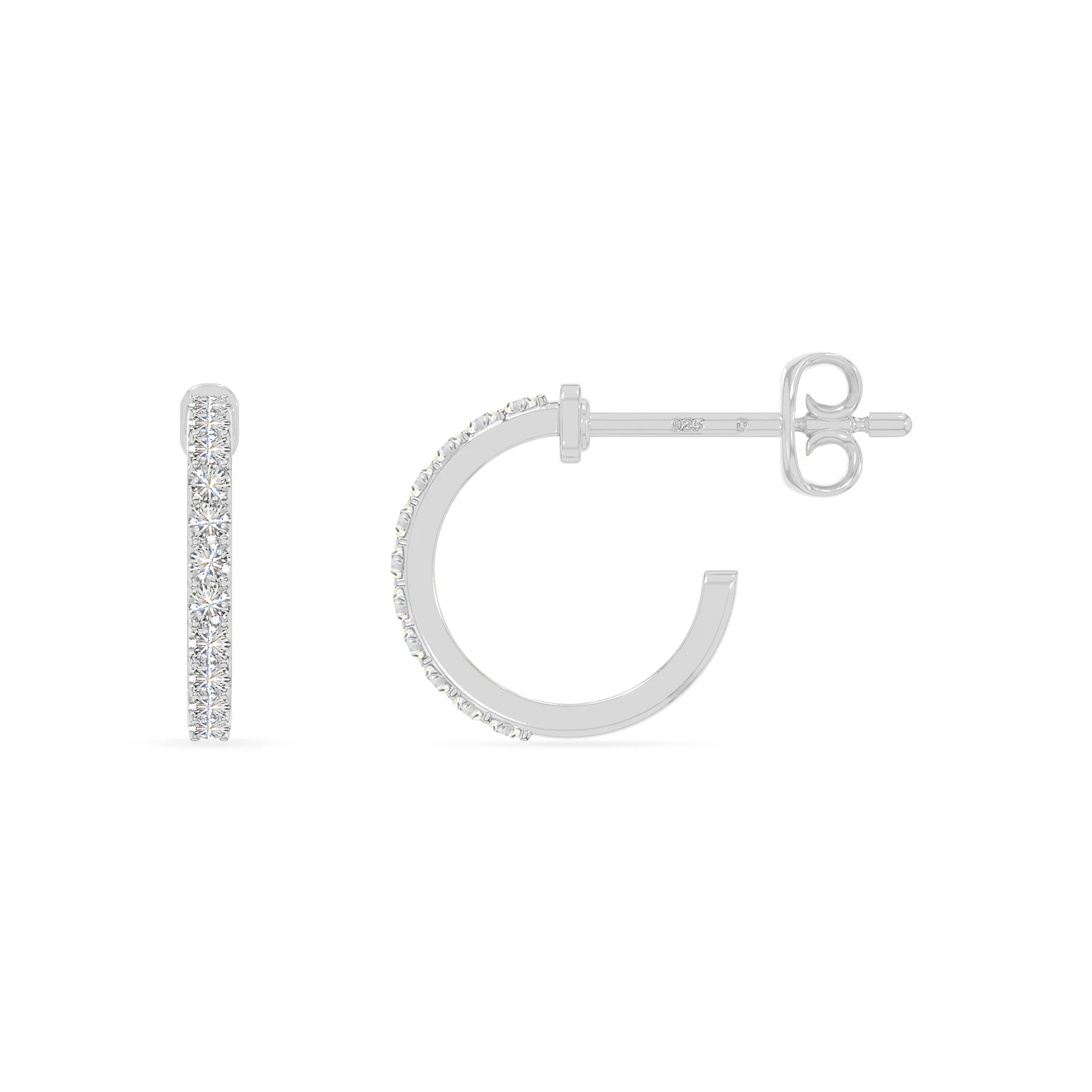 moissanite hoop earrings in sterling silver 