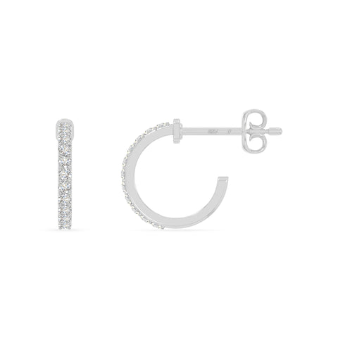 moissanite hoop earrings in sterling silver 