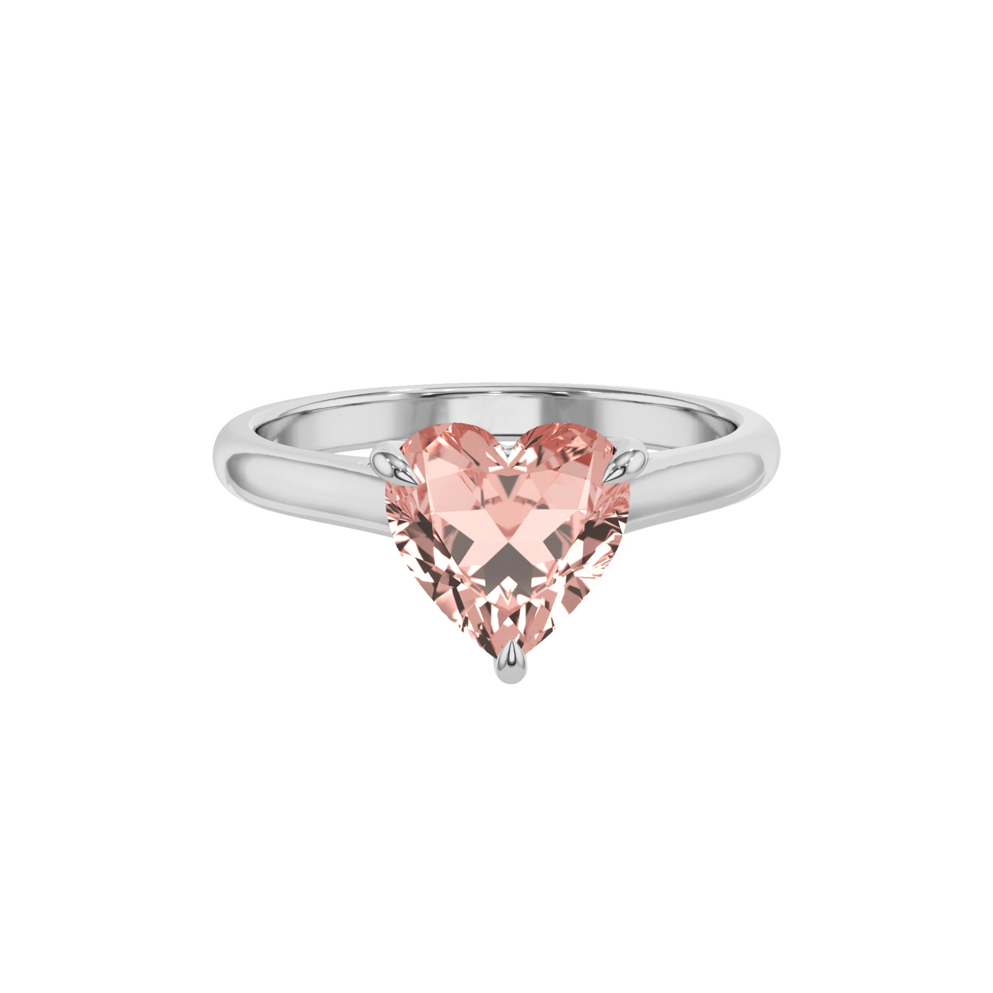 natural morganite heart solitaire engagement ring