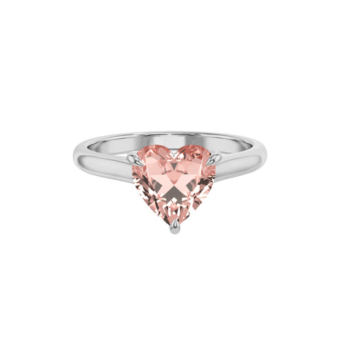 natural morganite heart solitaire engagement ring