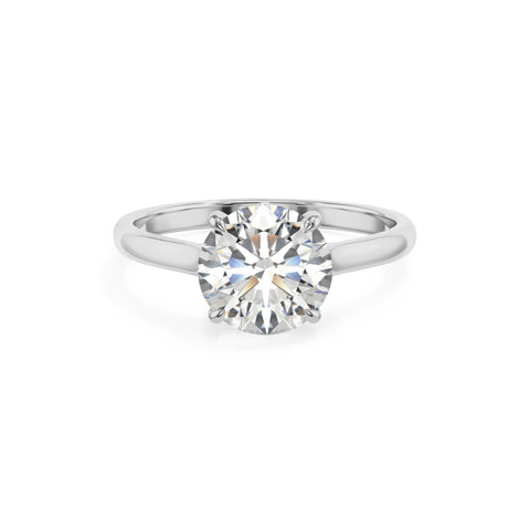 lab grown moissanite round solitaire engagement ring