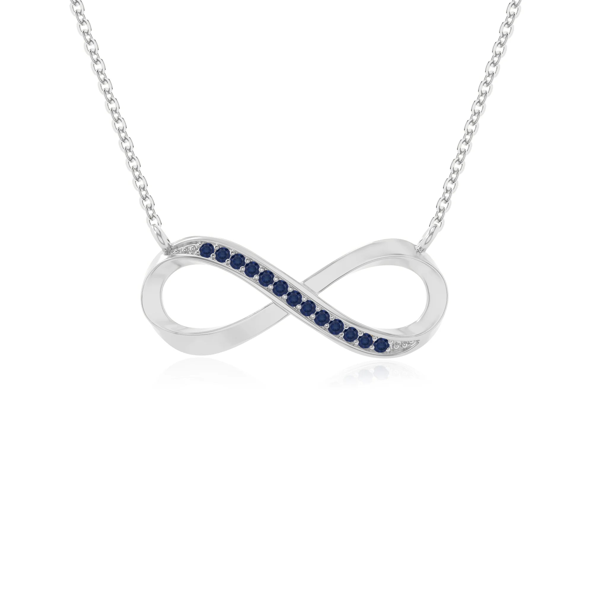 natural blue-sapphire infinity necklaces in sterling silver 
