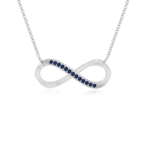 natural blue-sapphire infinity necklaces in sterling silver 