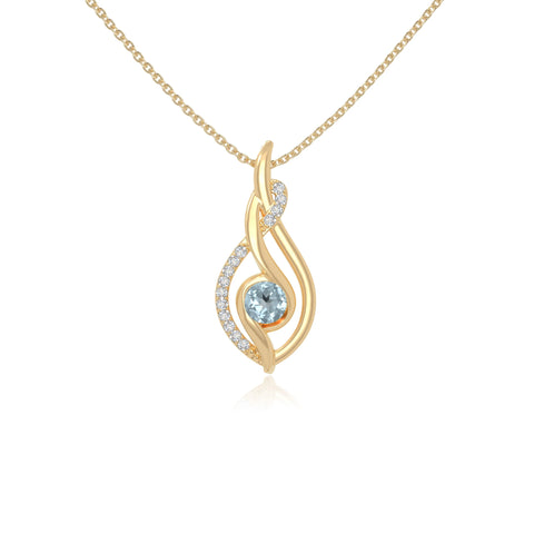 natural aquamarine twisted infinty knot necklaces in yellow gold vermeil 