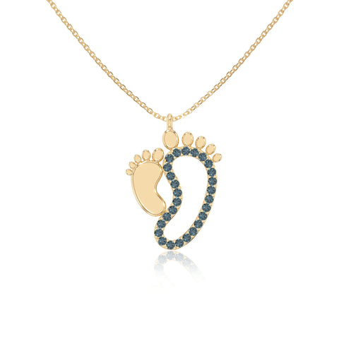 natural london-blue-topaz mother child necklaces in yellow gold vermeil 