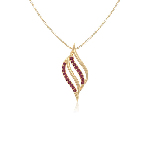 natural ruby flame necklaces in yellow gold vermeil 