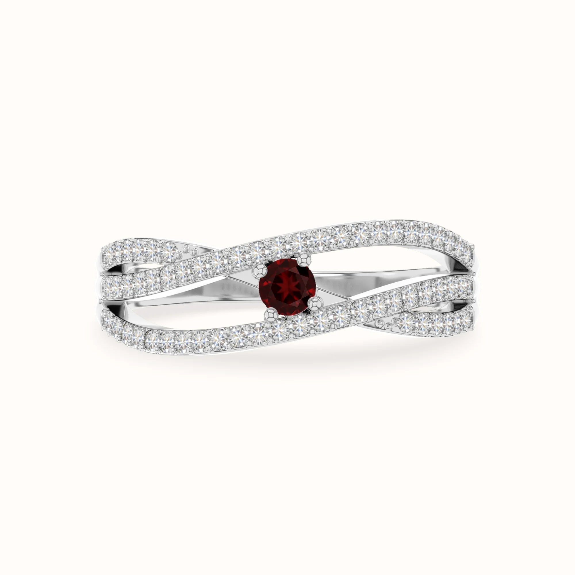 natural garnet promise rings in sterling silver 