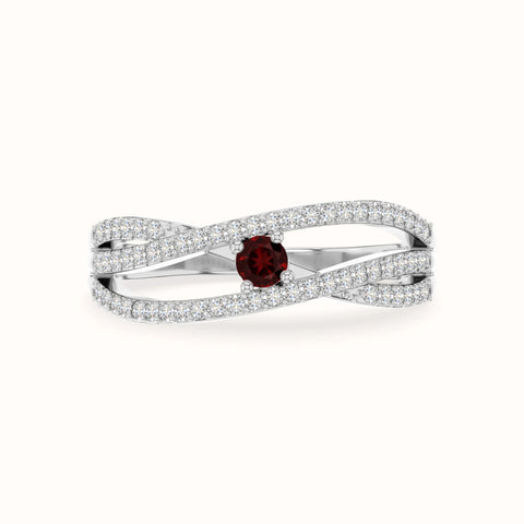 natural garnet promise rings in sterling silver 