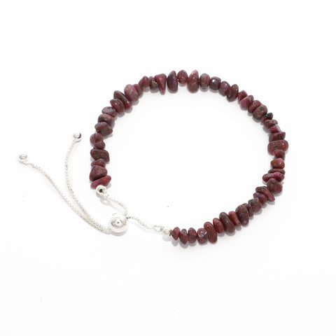 natural ruby rough shape bolo bracelet