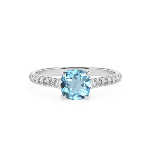 lab grown aquamarine cushion half eterity solitaire engagement ring