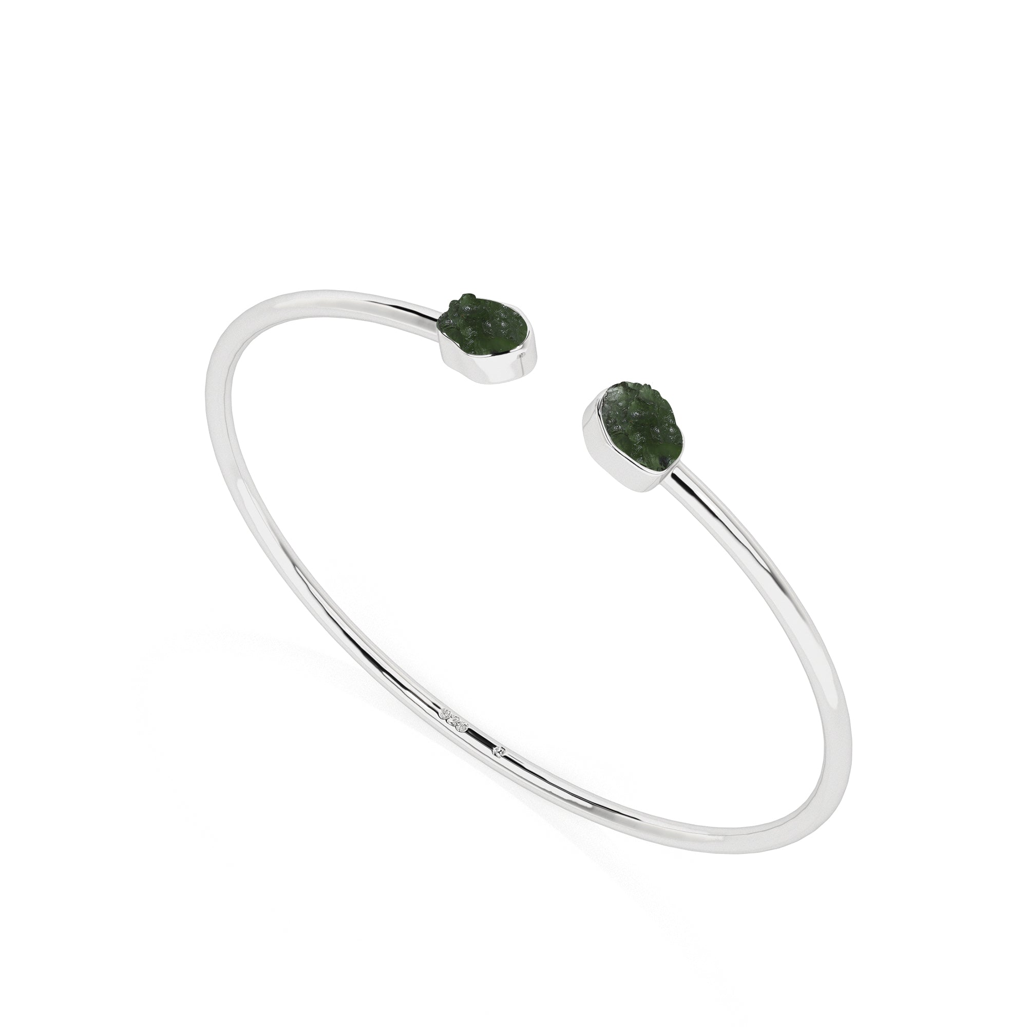 natural moldavite rough shape twister bracelet