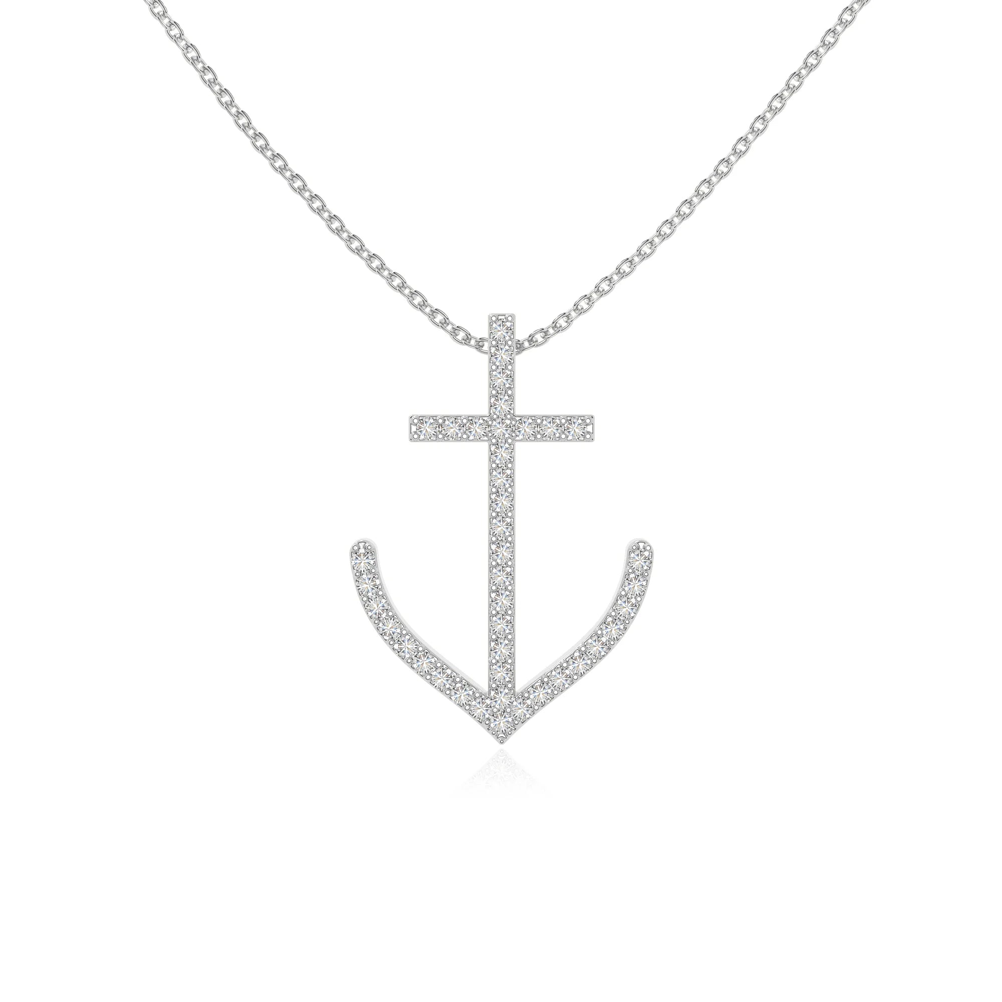 moissanite anchor necklaces in sterling silver 
