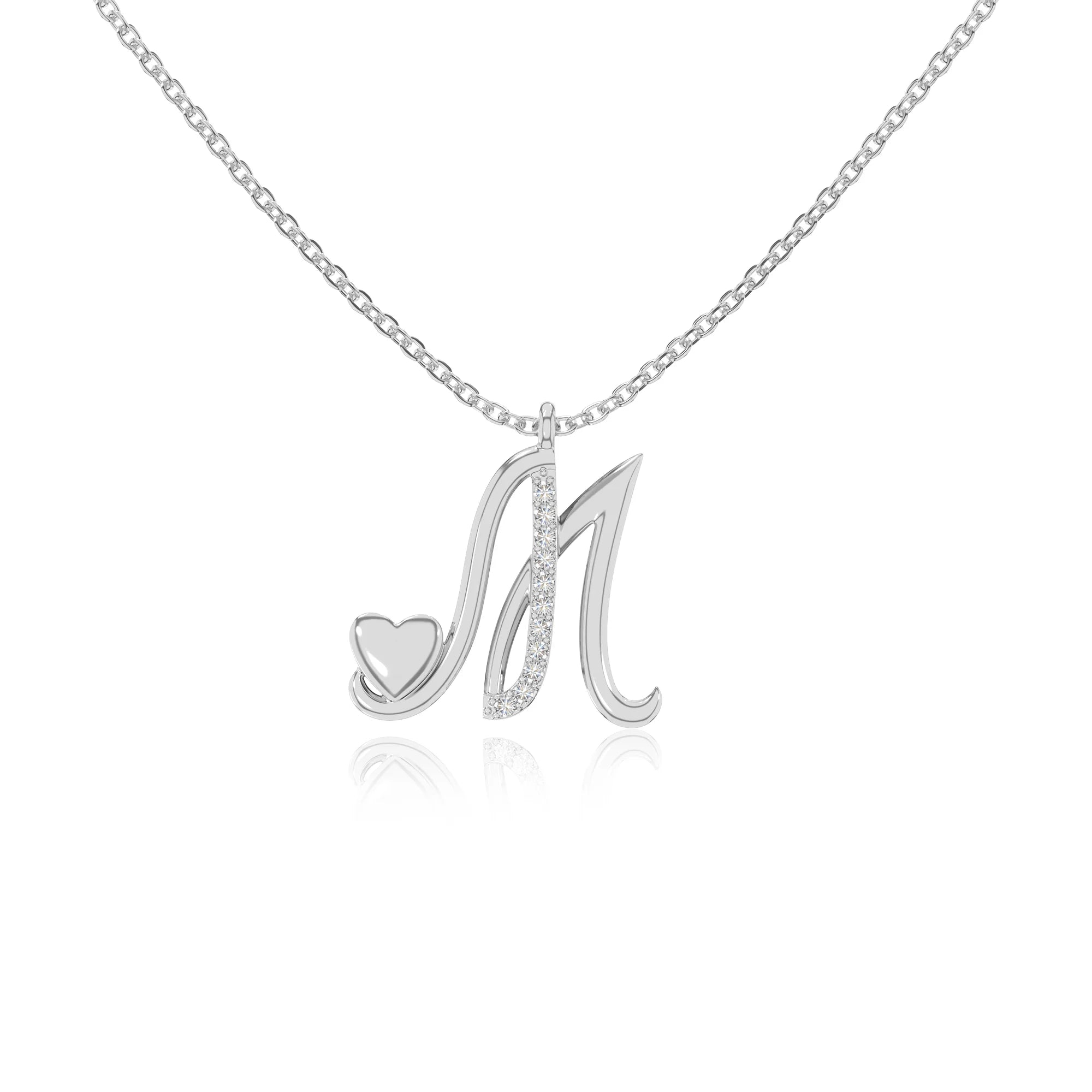 moissanite Initials necklaces in sterling silver 