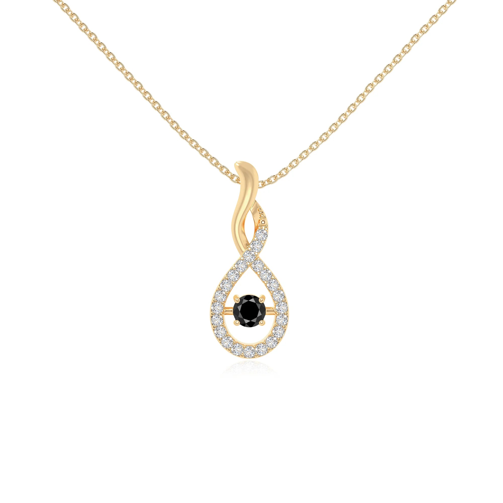 natural black-onyx infinity necklaces in yellow gold vermeil 