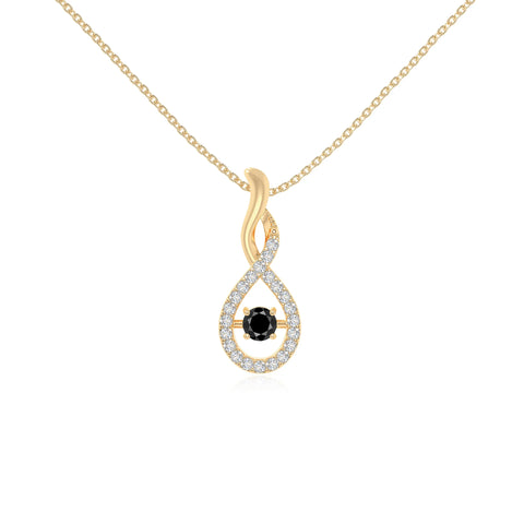 natural black-onyx infinity necklaces in yellow gold vermeil 