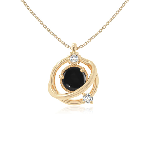 natural black-onyx galaxy necklaces in yellow gold vermeil 