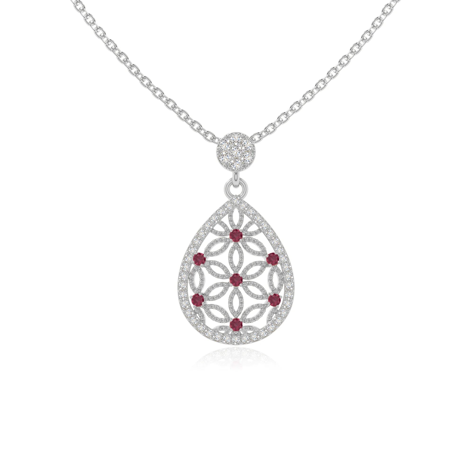 natural ruby infinity love knot necklaces in sterling silver 