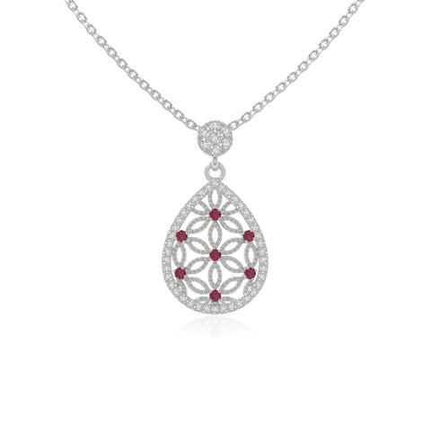 natural ruby infinity love knot necklaces in sterling silver 