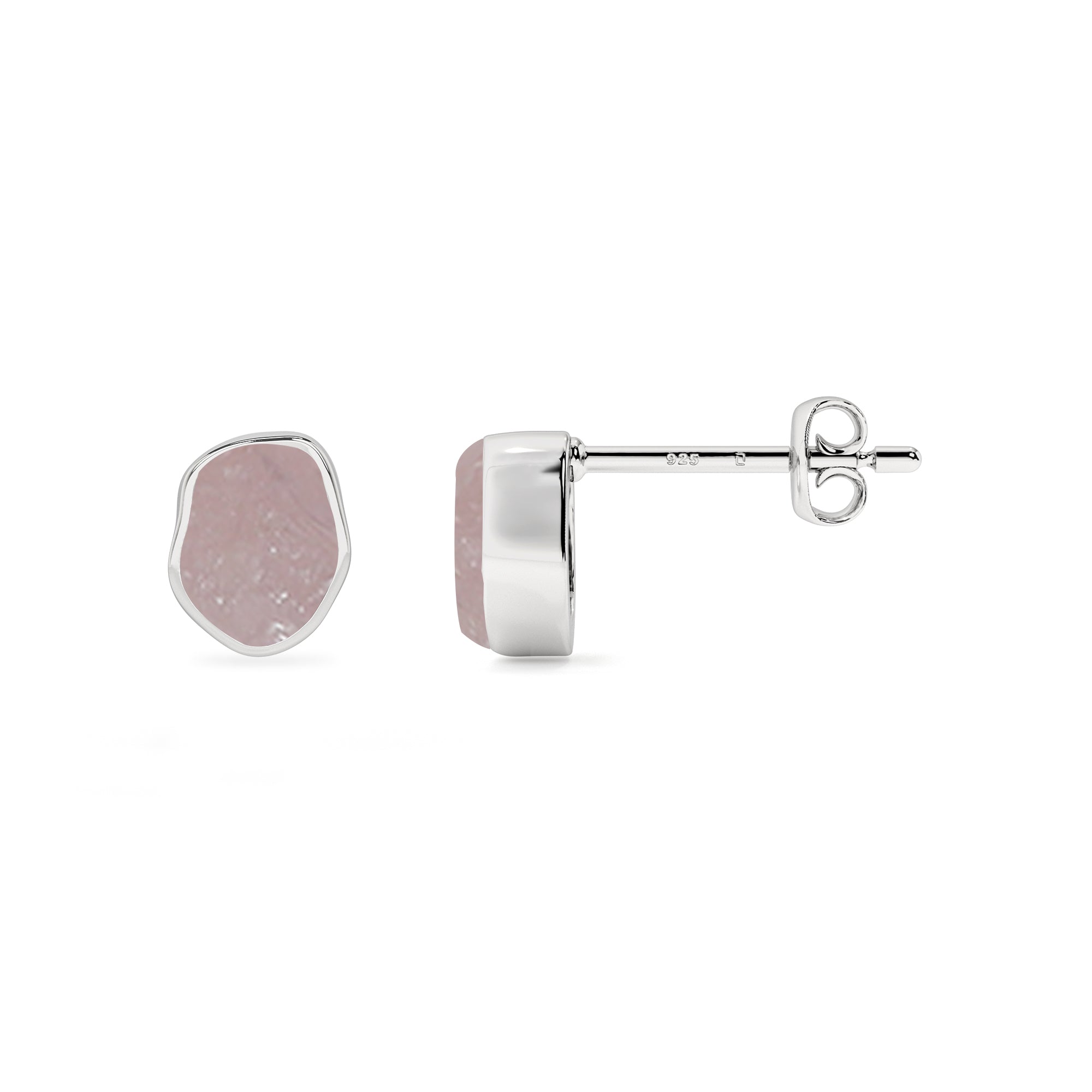 natural morganite rough shape stud earrings