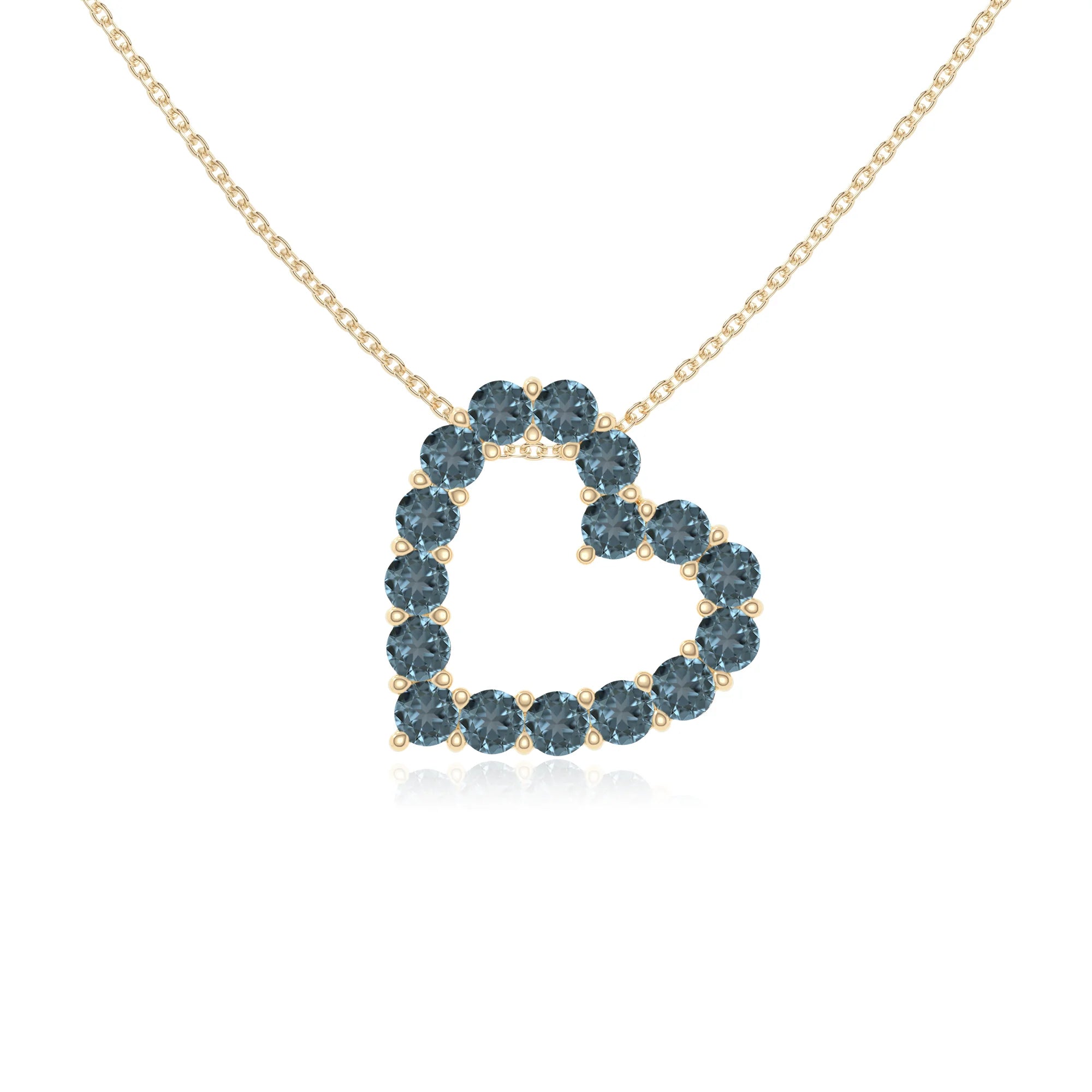 natural london-blue-topaz heart necklaces in yellow gold vermeil 