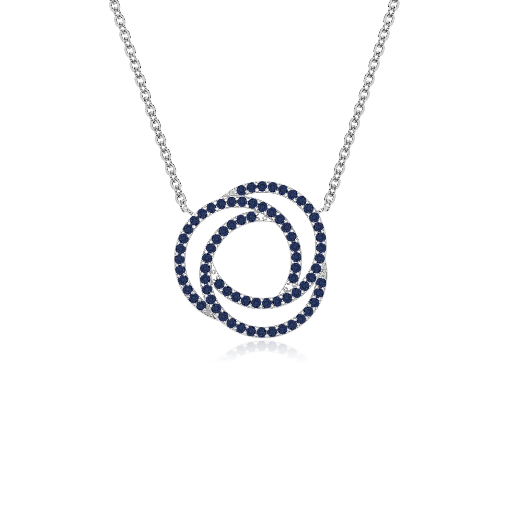 natural blue-sapphire infinity love knot necklaces in sterling silver 