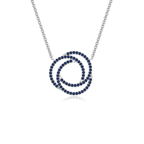 natural blue-sapphire infinity love knot necklaces in sterling silver 