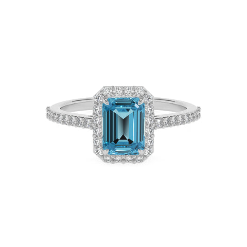 natural swiss blue topaz swiss blue topaz half eterity halo solitaire engagement ring