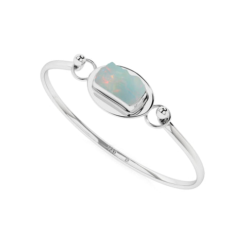 natural ethiopian-opal rough shape twister bracelet