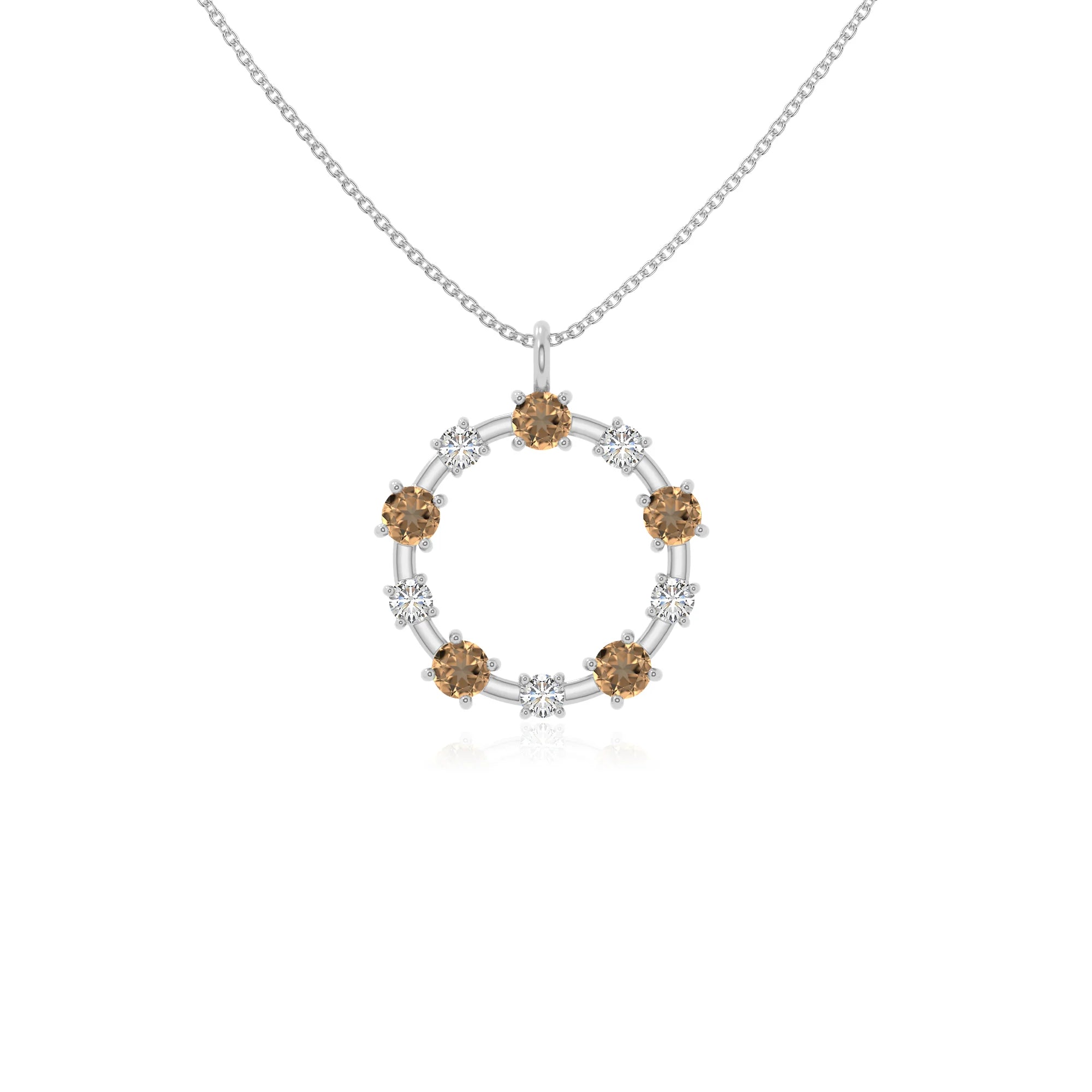 natural citrine infinity love knot necklaces in sterling silver 