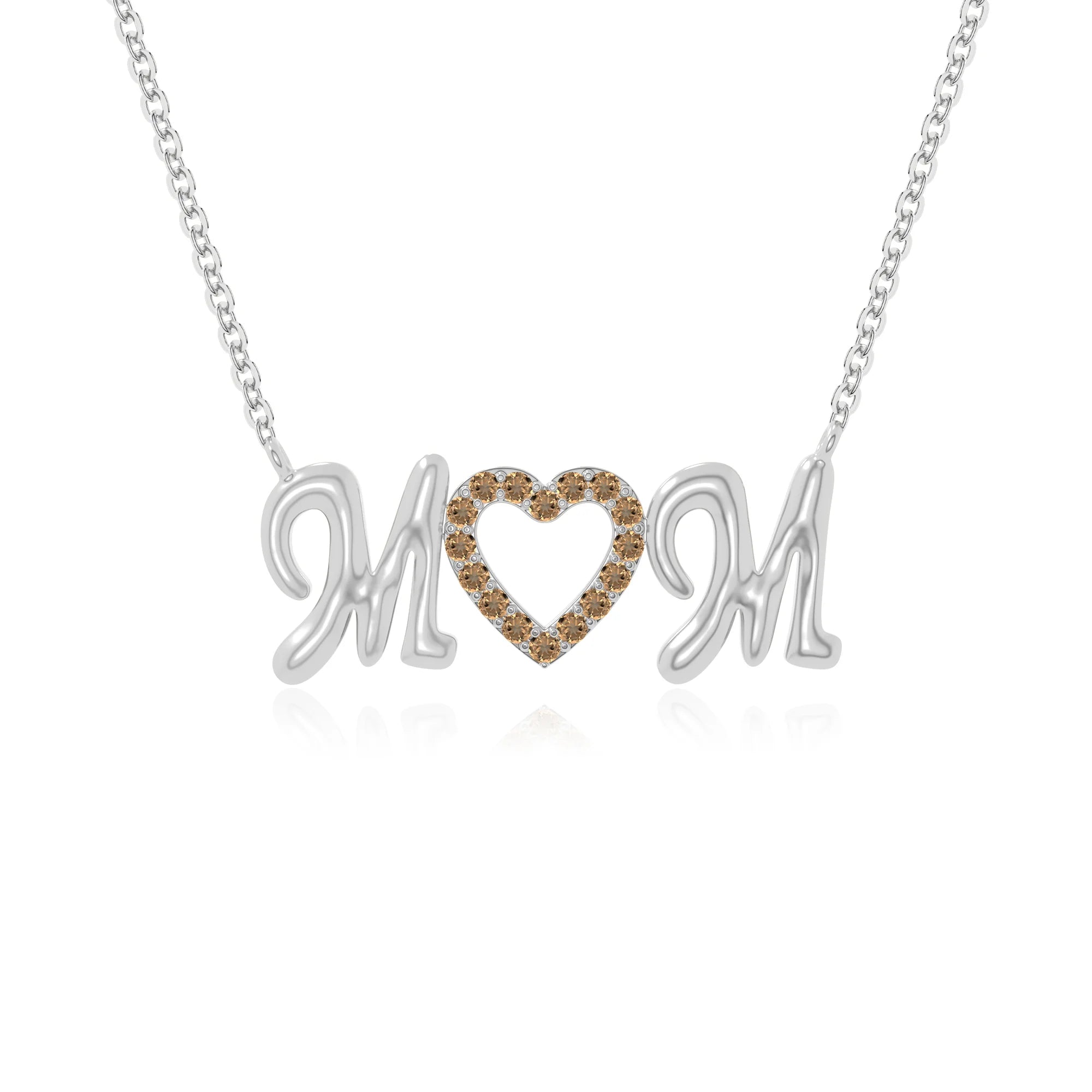 natural citrine mom heart necklaces in sterling silver 