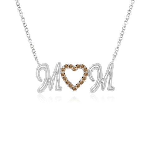 natural citrine mom heart necklaces in sterling silver 