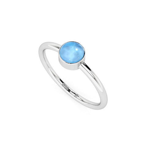 larimar round cab stackable bezel-set ring