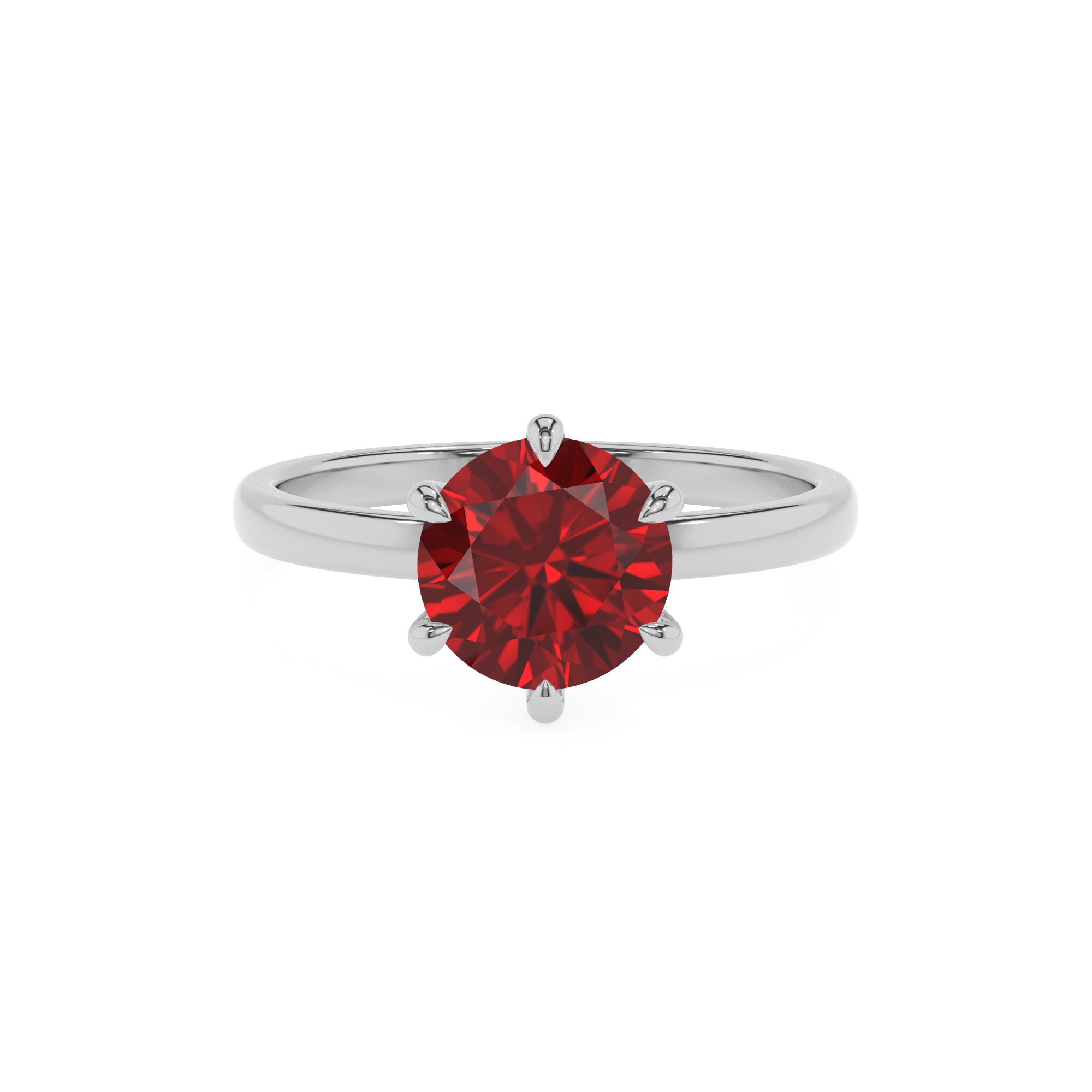 lab-grown ruby round solitaire engagement ring