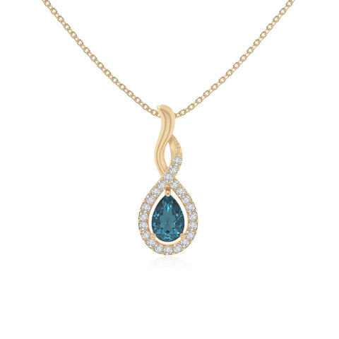 natural london-blue-topaz infinity necklaces in yellow gold vermeil 