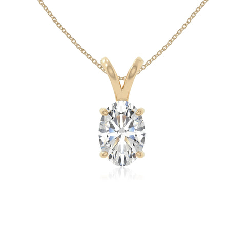 moissanite v-bale solitaire necklaces in yellow gold vermeil 