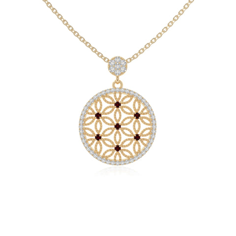 natural garnet infinity love knot necklaces in yellow gold vermeil 