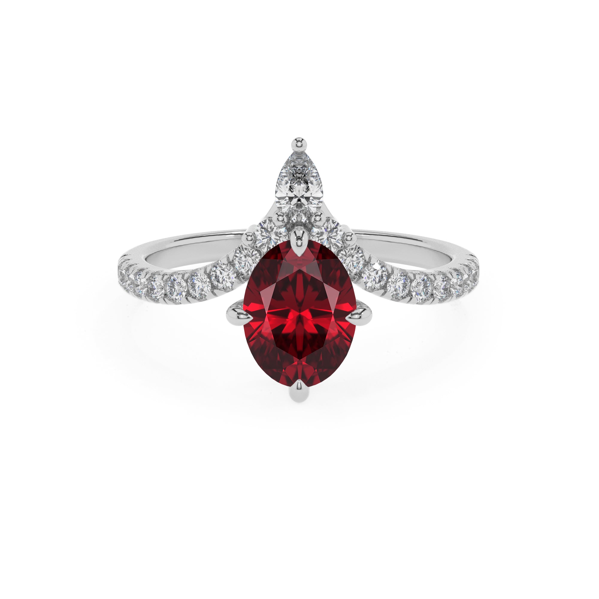 lab-grown ruby oval solitaire engagement ring