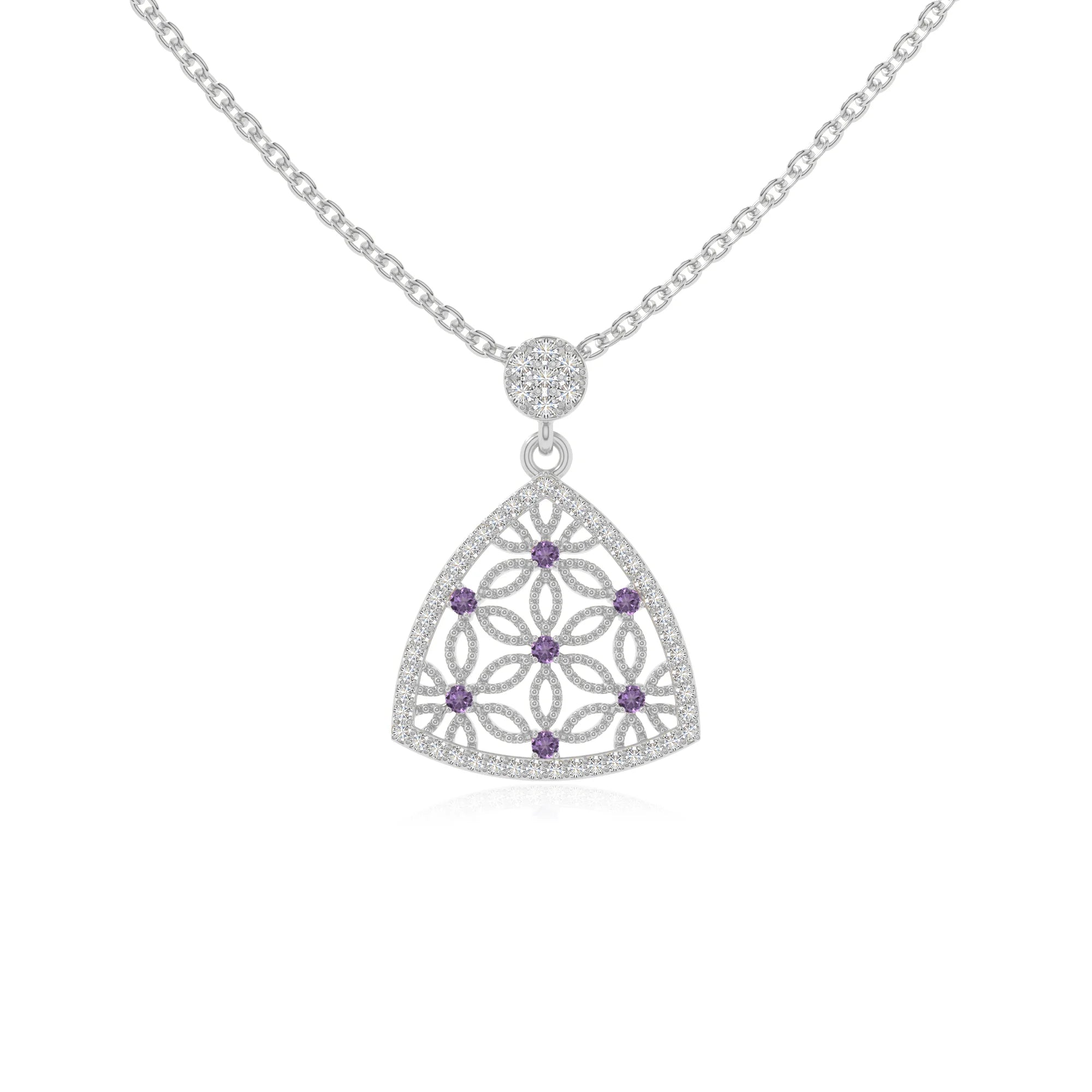 natural amethyst infinity love knot necklaces in sterling silver 