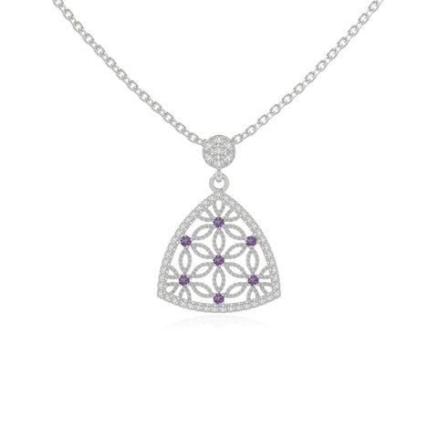 natural amethyst infinity love knot necklaces in sterling silver 