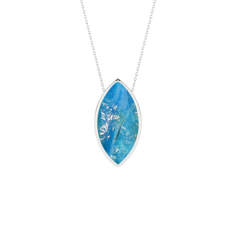 natural peruvian-opal marquise shape pendant necklace
