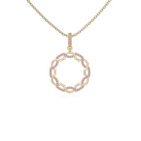 natural pink-tourmaline infinity love knot necklaces in yellow gold vermeil 