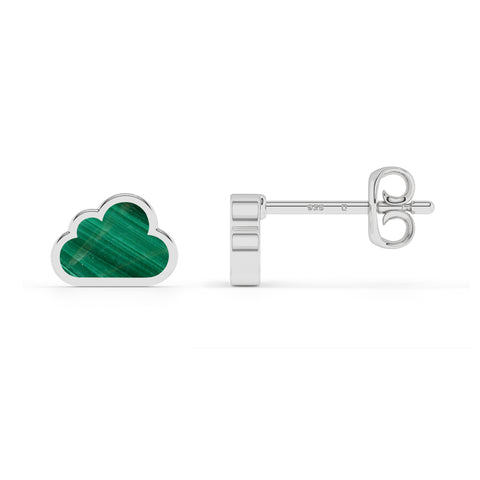 natural malachite cloud shape stud earrings