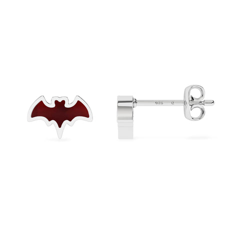 natural red garnet bat shape stud earrings