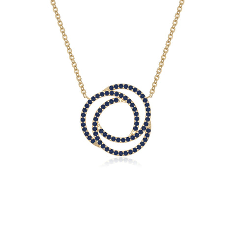 natural blue-sapphire infinity love knot necklaces in yellow gold vermeil 