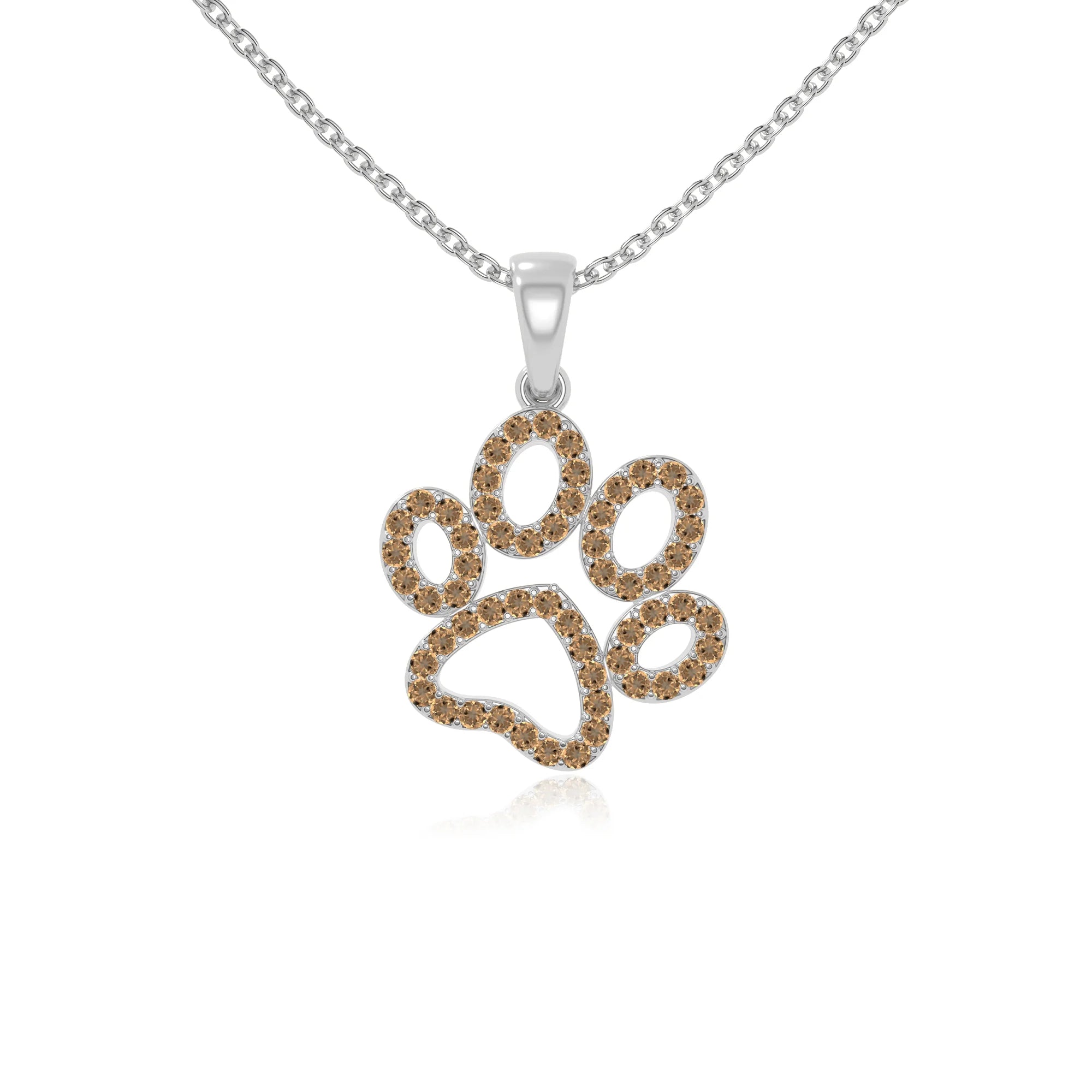 natural citrine dog paw knot necklaces in sterling silver 