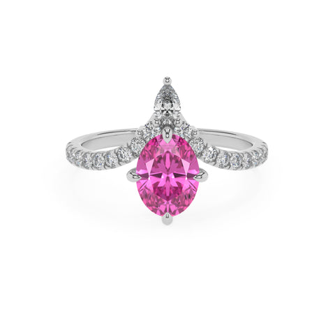 lab-grown pink-sapphire oval solitaire engagement ring