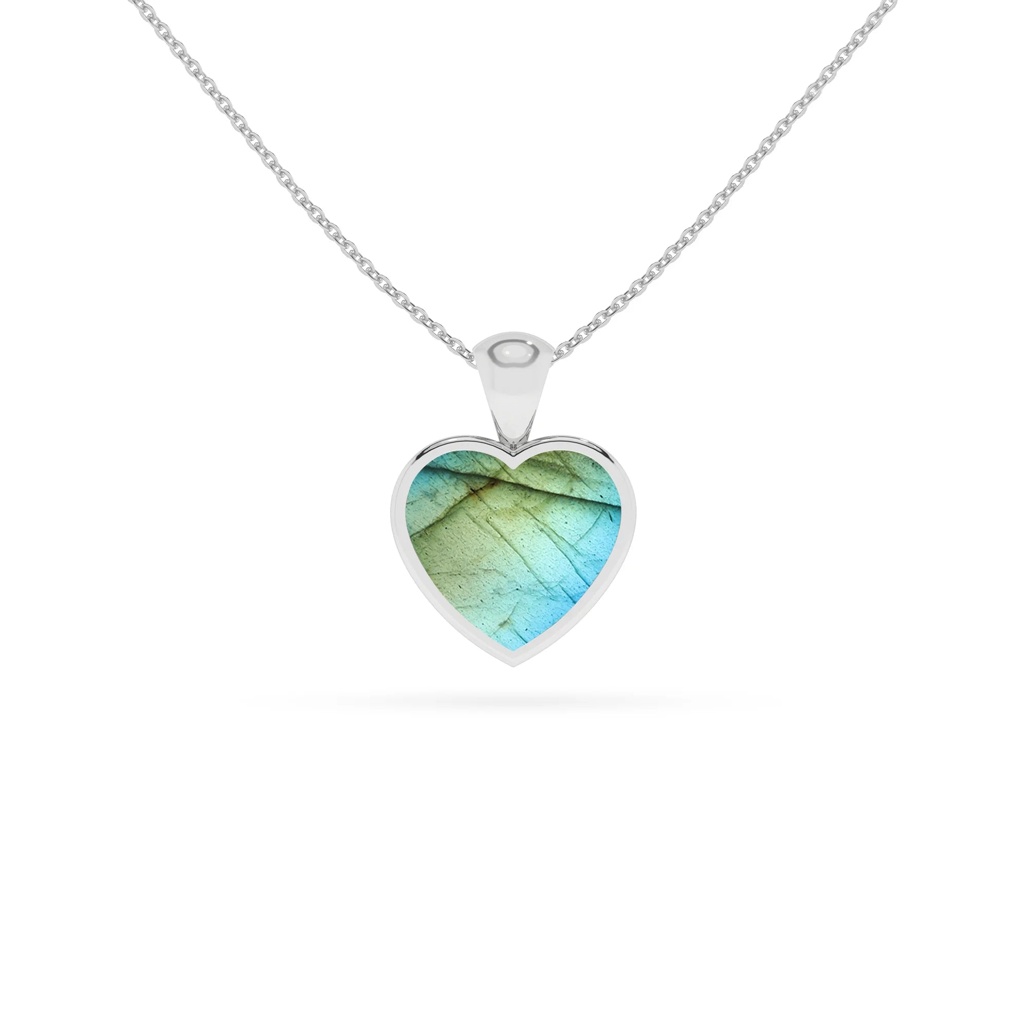 natural labradorite heart shape pendant necklace
